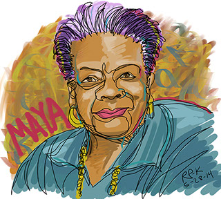 Maya Angelou illustration in one line